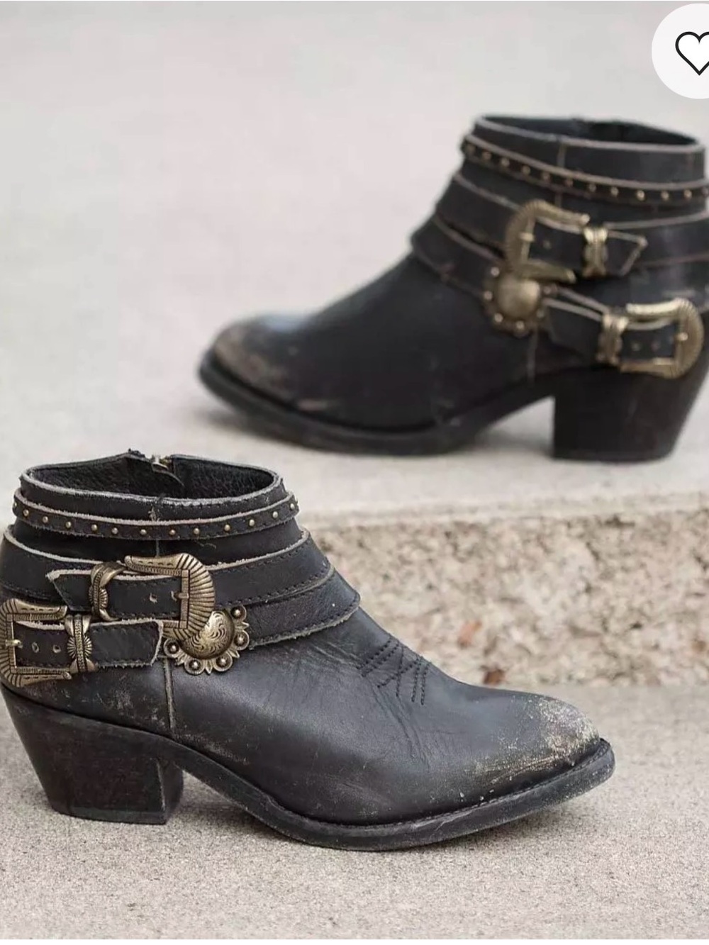 Corral Studded Black Leather Ankle Booties